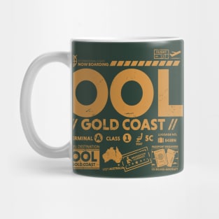 Vintage Gold Coast OOL Airport Code Travel Day Retro Travel Tag Australia Mug